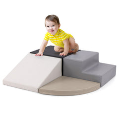 4-Piece Climb and Crawl Foam Block Play Set for Infant Baby