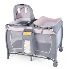 4-in-1 Convertible Portable Baby Playard Newborn Napper with Music and Toys