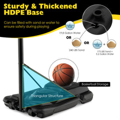 4.25-10 Feet Portable Adjustable Basketball Goal Hoop System
