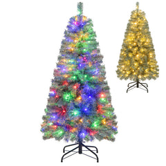 Pre-Lit Blue Artificial Christmas Tree Slim with 9 Lighting Modes