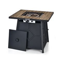40,000 BTU 28 Inches Propane Gas Fire Pit Table With Cover