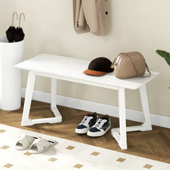 42 Inch Modern Entryway Bench Long Dining Bench with Rubber Wood Legs