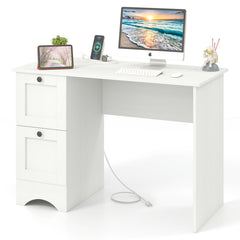 Wooden Computer Desk Workstation with 3 Drawers for Home and Office