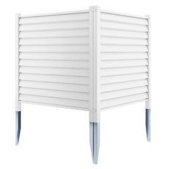 44 x 45 Inch Vinyl Picket Fence Panels with Metal Ground Stakes