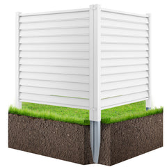 44 x 45 Inch Vinyl Picket Fence Panels with Metal Ground Stakes