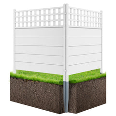45 x 45.5 Inch Air Conditioner Fence Panels with Metal Ground Stakes