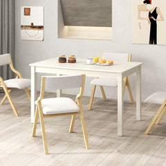 48-Inch Wooden Dining Table for 4 People Rectangular Kitchen Table with Rubber Wood Legs