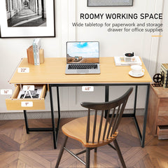 48 Inch Computer Desk with Metal Frame and Adjustable Pads