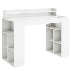 Office Computer Desk with Dual 3 Tier Bookshelf and Monitor Shelf