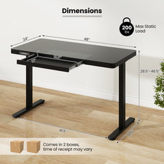48-Inch Height Adjustable Electric Standing Desk with Drawer