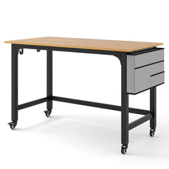 48 Inch Mobile Computer Workstation with 4 Smooth Casters