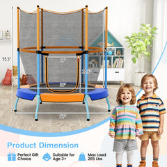 48 Inch Toddler Trampoline with Safety Enclosure Net