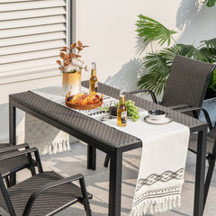 48 Inch Wicker Dining Table Patio Rectangular Rattan Table
