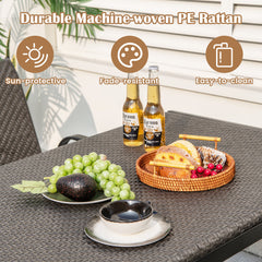 48 Inch Wicker Dining Table Patio Rectangular Rattan Table