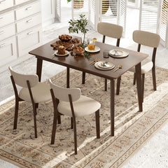48 Inch Wooden Dining Table with Rubber Wood Legs for 4 People