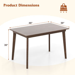 48 Inch Wooden Dining Table with Rubber Wood Legs for 4 People
