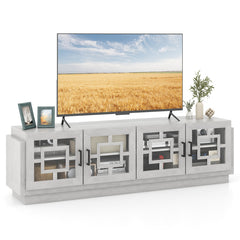 4-Door TV Stand for TVs up to 75 Inch Media Console Table with Adjustable Shelves