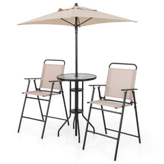 4 Pieces Outdoor Bar Set with Umbrella