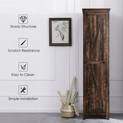 Linen Tower Bathroom Storage Cabinet Tall Slim Side Organizer with Shelf