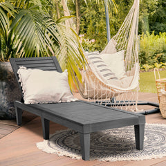 Outdoor Chaise Lounge Chair with 5 Positions Adjustable Backrest