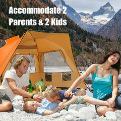 3-4 Person Easy Pop-Up Beach Tent UPF 50+ Portable Sun Shelter