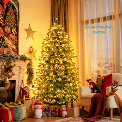 Pre-lit Artificial Hinged Christmas Tree with APP Controlled LED Lights