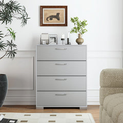 4 Drawer Storage Cabinet with Metal Legs Handles with Anti-Toppling Devices