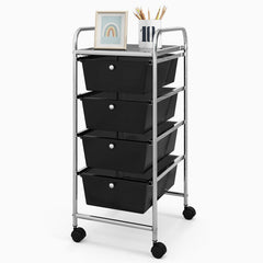 4-Drawer Cart Storage Bin Organizer Rolling with Plastic Drawers