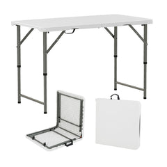 4 Feet Portable Camping Table with HDPE Tabletop and Metal Legs