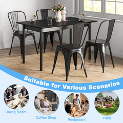 18 Inch Set of 4 Metal Dining Chair with Stackable Design