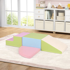 4-Piece Climb and Crawl Foam Block Play Set for Infant Baby
