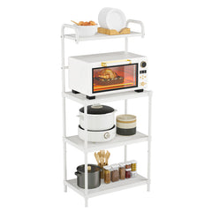 4-Tier Kitchen Microwave Storage Rack with Metal Shelves