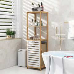 4-Tier Tilt-Out Laundry Hamper with Storage Shelves for Laundry Room