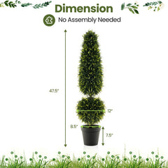 4 Feet Artificial Boxwood Topiary Tree with Natural Vines and PE Leaves