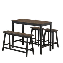 4 Piece Solid Wood Counter Height Dining Table Set