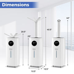 5.5Gal Humidifier with 360° Nozzles and Wheels for Large Room