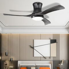 52 Inch Flush Mount Ceiling Fan with LED Light