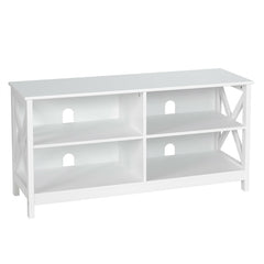 Wooden TV Stand Entertainment for TVs up to 55 Inch with X-Shaped Frame