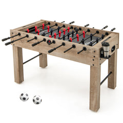 54 Inches Full Size Foosball Table with Legs 2 Balls and 2 Foldable Cup Holders for Kids Teens Adults