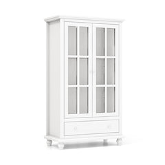 55 Inch Bookcase Cabinet with Tempered Glass Doors