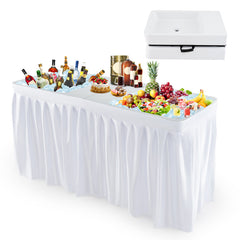 5 FT Folding Ice Cooler Table with Double Sinks for Camping Party Picnic Wedding