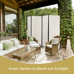 5.6 Feet 4 Panel Room Divider with Steel Frame