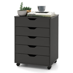 5 Drawer Mobile File Cabinet with Wheels for Living Room