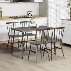 5-Piece Dining Table Set for 4 with 360° Swivel Feet for Small Place