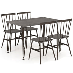5-Piece Dining Table Set for 4 with 360° Swivel Feet for Small Place