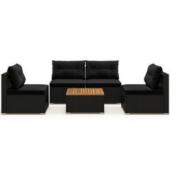 5 Piece Outdoor Furniture Set with Solid Tabletop and Soft Cushions