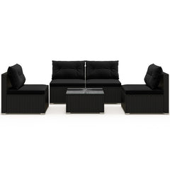 5-Piece Outdoor Patio Furniture Set with Cushions and Coffee Table