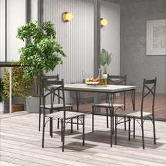 5 Pieces Dining Table Set with Metal Frame for Kitchen Dining Room