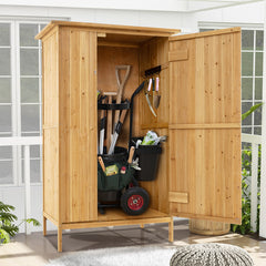 5 脳 3 Feet Outdoor Storage Cabinet with Asphalt Roof and 3 Shelves