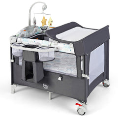 5-in-1 Portable Baby Beside Bassinet with Diaper Changer